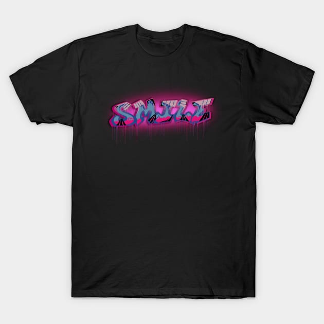 Smile Graffiti T-Shirt by Randomart